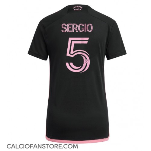 Maglia Calcio Inter Miami Sergio Busquets #5 Seconda Divisa Donna 2024-25 Manica Corta
